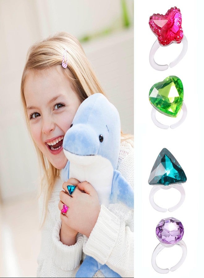 RICHNESS Little Girl Jewel Rings Kids Gift Play Rings in Multiple Shapes and Colors Princess Pretend Play Jewels Box Packed 12pcs … - Image 2